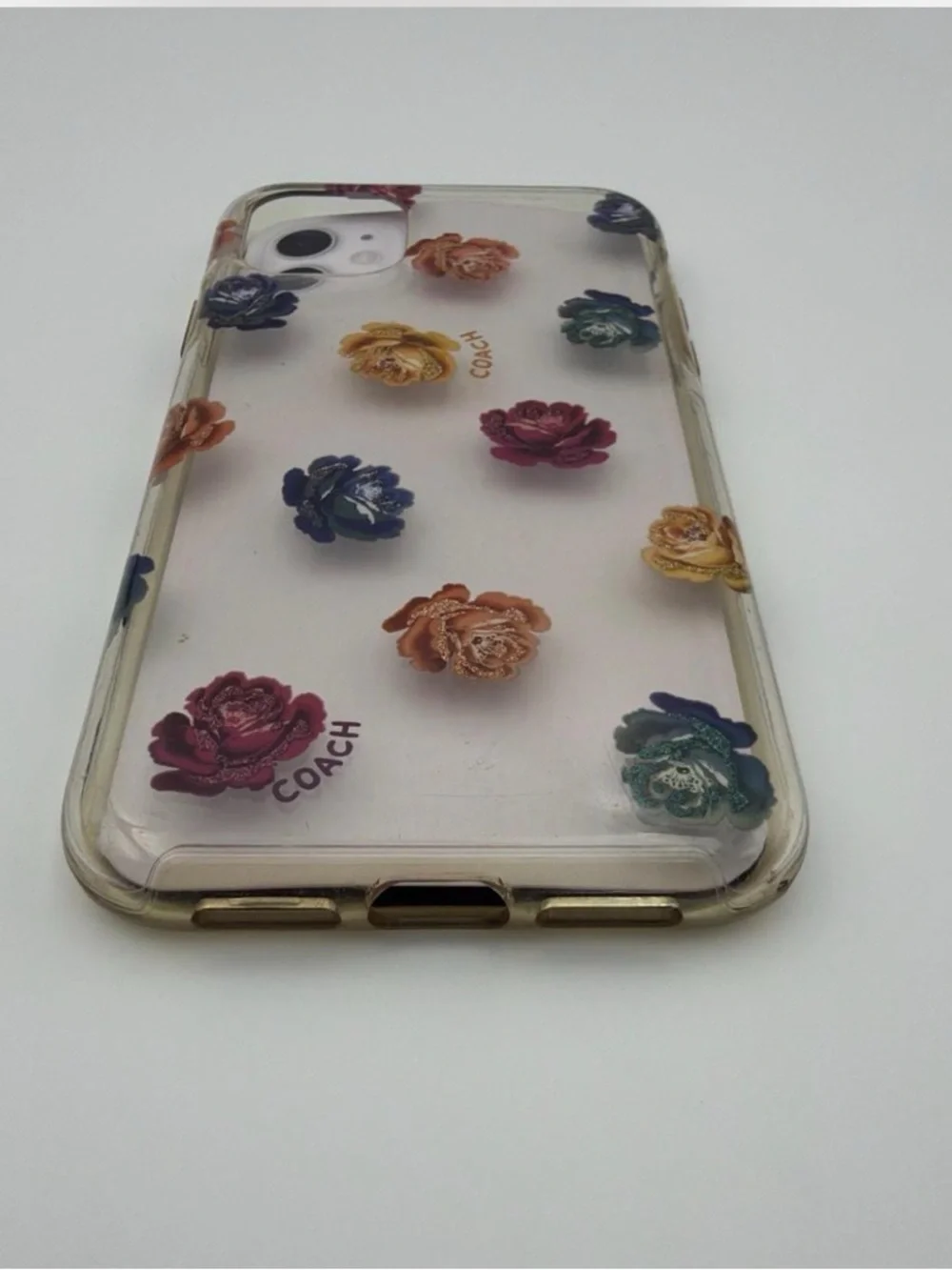 Coach Clear Floral iPhone 11 Case with Multicolor Roses
